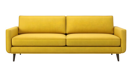 Fototapeta premium Modern yellow sofa isolated on a clean white background