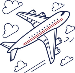 simple nice plane icon vector art illustration silhouette style on a white background.