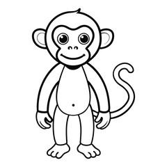 Fototapeta premium Monkey line art 