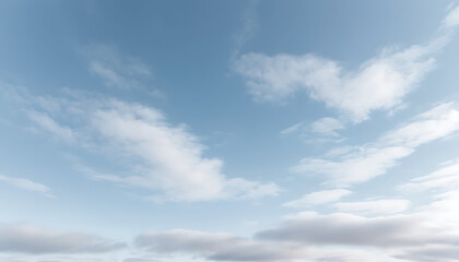Fototapeta premium White Clouds Forming Trails in Light Blue Sky on a Sunny Day