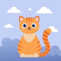 Vector illustration of a a sitting cat