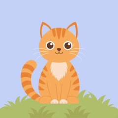 Unlimited cuteness : ginger cat illustration 