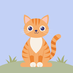 Pet cat vector drawing 