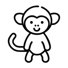 Fototapeta premium Monkey line art 