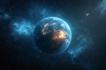 Fototapeta premium Planet with a spectacular, high-resolution shot taken in space. Generative Ai