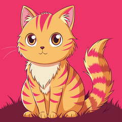 Blissful cat illustration 