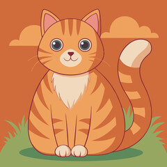vector illustration of a pet cat