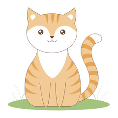 vector illustration of a happy cat