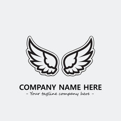 Wing illustration black and white for logo company vector image

