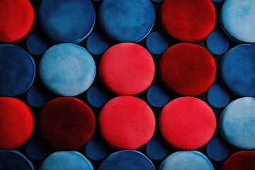 Abstract Pattern of Circles in Red and Blue