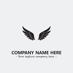 Wing illustration black and white for logo company vector image
