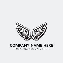 Wing illustration black and white for logo company vector image
