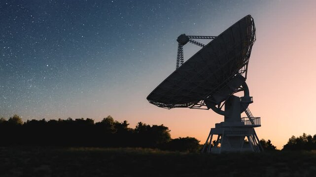 Radio telescope for astronomical research and observation.