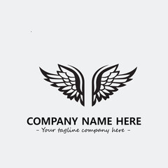 Wing illustration black and white for logo company vector image
