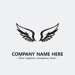Wing illustration black and white for logo company vector image
