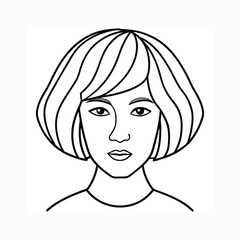 Inverted bob hairstyles line art