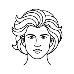 Layered cut hairstyles line art design
