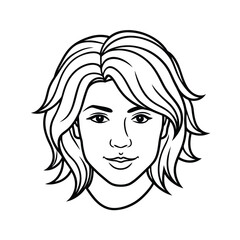 Layered cut hairstyles line art