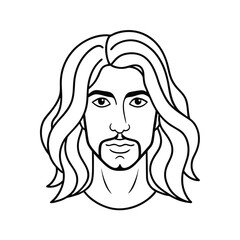 Long bob hairstyles line art design