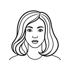 Long bob hairstyles line art