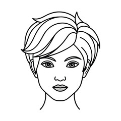 Pixie cut hairstyles line art