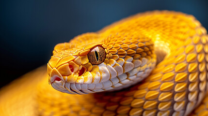 Fototapeta premium Venomous Snake Close-Up – Scales, Fangs, and Piercing Eyes