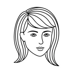 Straight cut hairstyles line art vector
