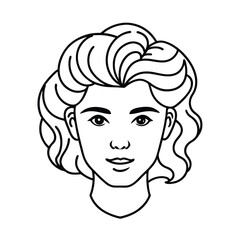 Straight cut hairstyles line art