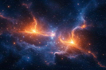Fototapeta premium Vibrant Cosmic Dream – Colorful Space Background with Nebula and Star Clusters