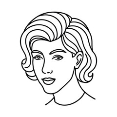 U cut hair styles line art