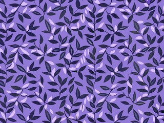 Fototapeta premium seamless pattern with flowers and leaves, floral pattern for textile design and digital papers, seamless background with leaves