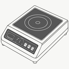 Fototapeta premium Induction Cooker in Minimalist Style with Simple Controls 