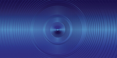 Abstract blue glowing geometric lines on dark blue background. Modern shiny blue circle lines pattern. Futuristic technology concept. Suit for cover, poster, banner, brochure, header, website. eps 10