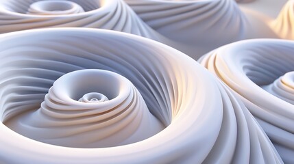 Obraz premium Abstract composition of multiple white swirling and spiraling forms