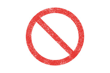 Prohibit sign red with grunge effect on transparent background ver.2