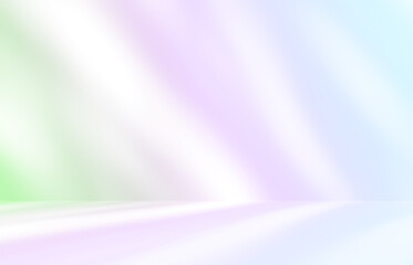 Abstract colourful room studio with green pink purple blue colours. Shadow of leaves overlay effect. Product presentation showroom. Minimal mock up blurred backdrop.