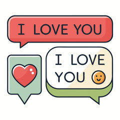 i love you vector design with rose
