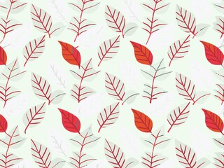 Fototapeta premium seamless pattern with flowers and leaves, floral pattern for textile design and digital papers, seamless background with leaves