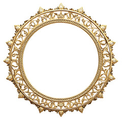 Luxury Golden Arabic Islamic Frame on Transparent Background 