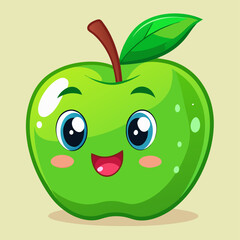 Obraz premium red apple with green leaf