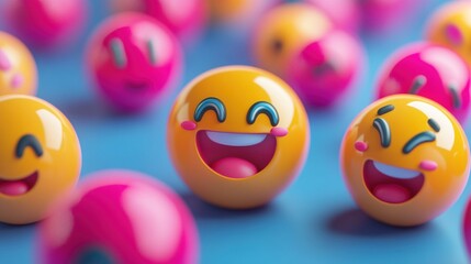 Joyful emoji spheres (6)