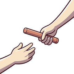 バトンを渡す手のイラスト
