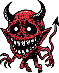 怖い悪魔のイラスト
