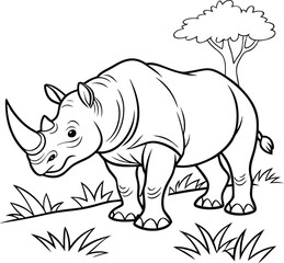 Fototapeta premium rhino vector illustration