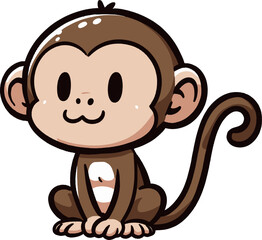 Fototapeta premium シンプルな猿のイラスト 