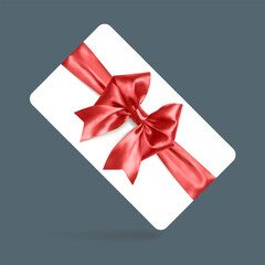 Gift Voucher Card with Red Ribbon and Bow