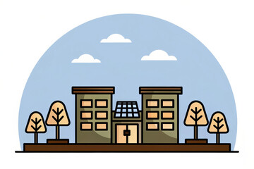 Obraz premium Sustainability Sustainable architecture promotes eco friendly designs with green spaces and energy efficient features