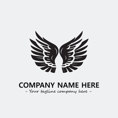 Wing illustration black and white for logo company vector image
