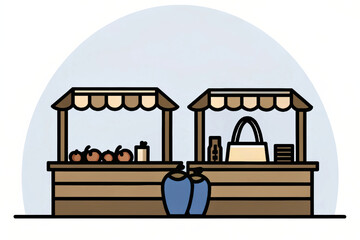 Sustainability Fresh produce and local goods at vibrant market emphasize sustainability and community engagement