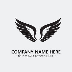 Obraz premium Wing illustration black and white for logo company vector image 